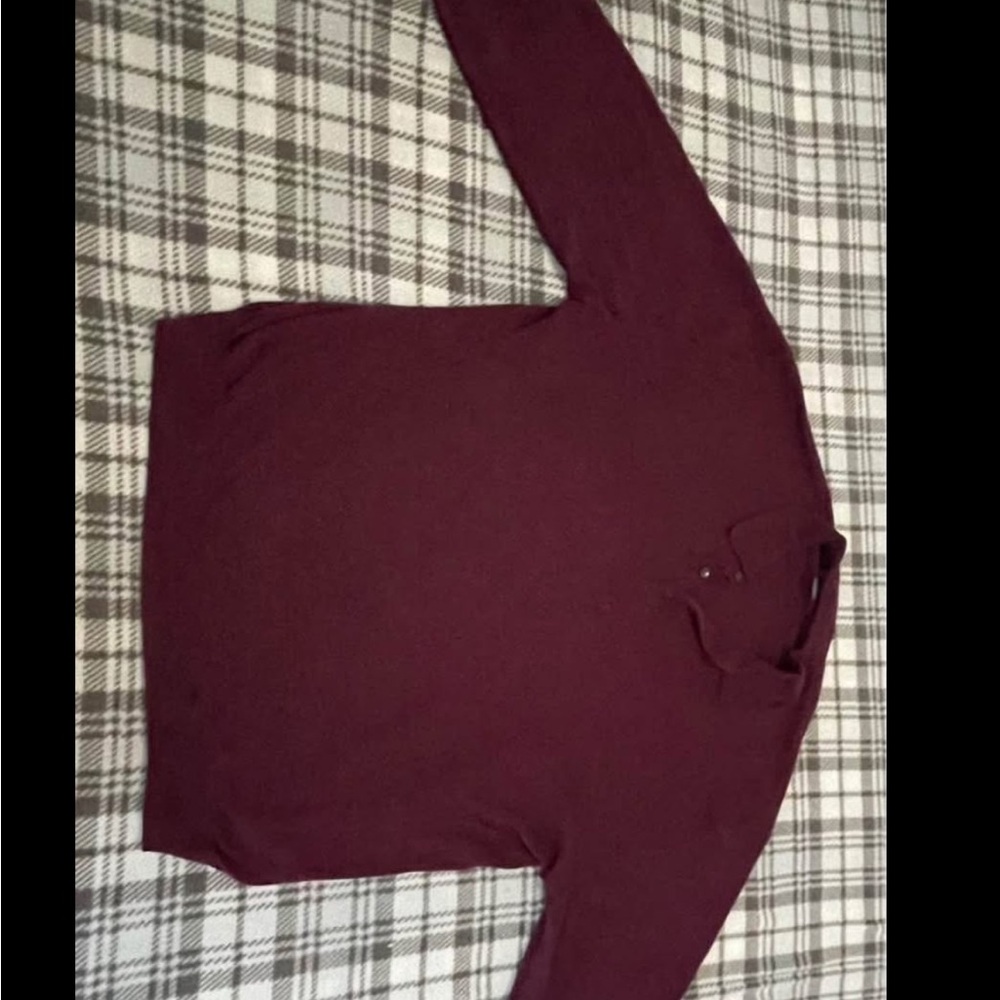 Maroon 100% Cashmere Polo Sweater